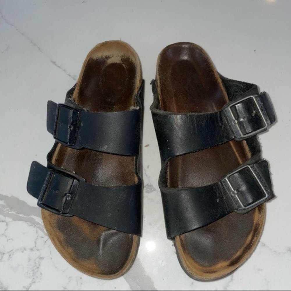 Birkenstock black leather two strap sandal - Picture 2 of 5